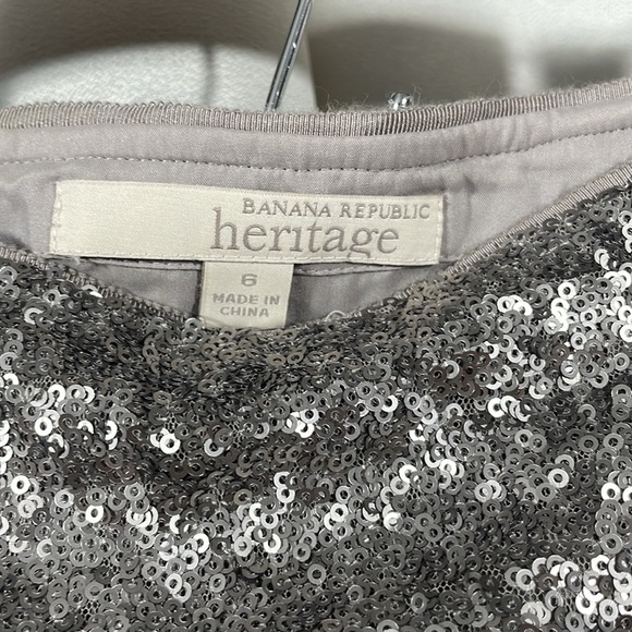 Banana Republic heritage Silver Sequin Pencil Skirt Cocktail - Picture 5 of 5
